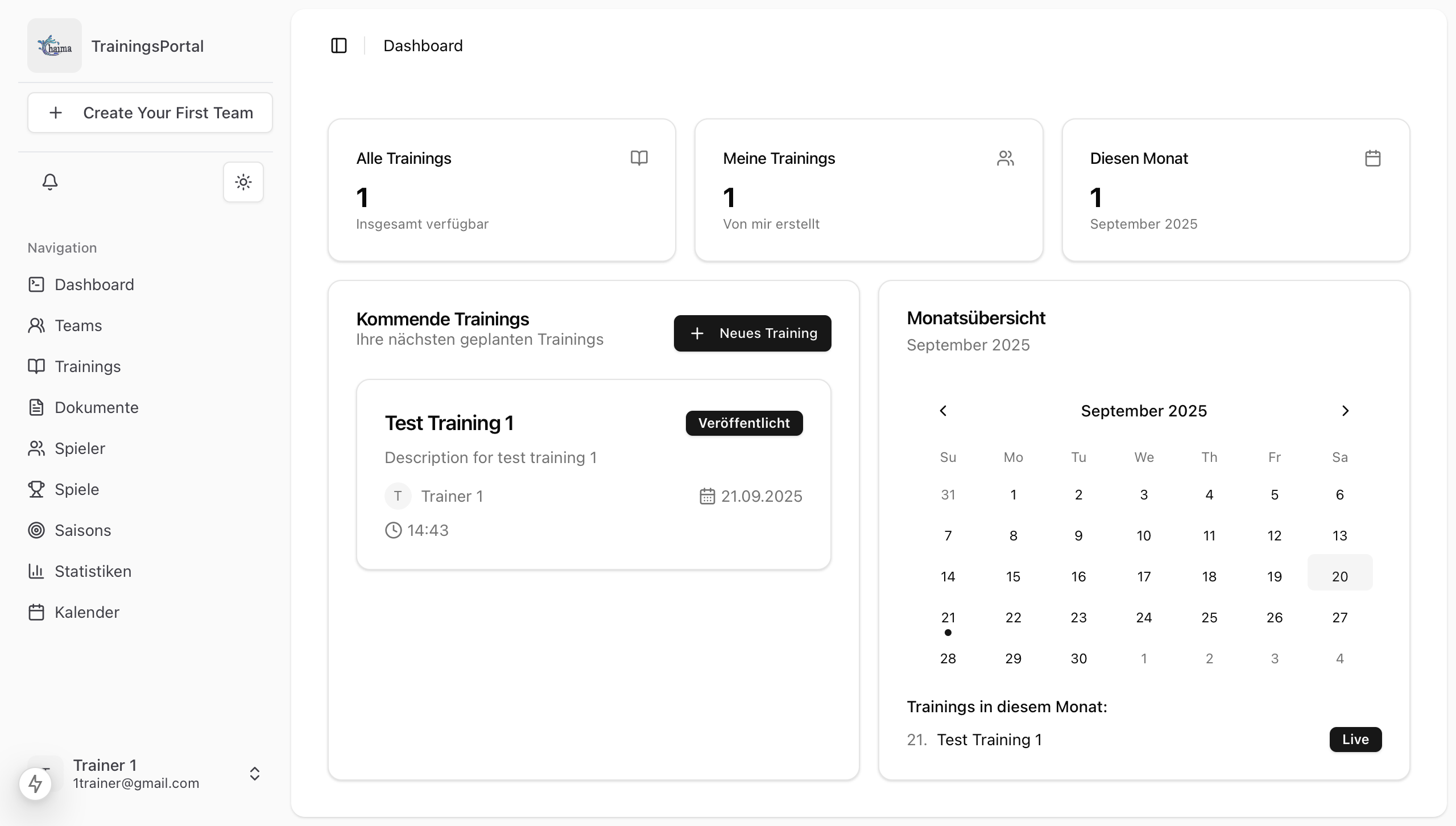 Dashboard & Kalender